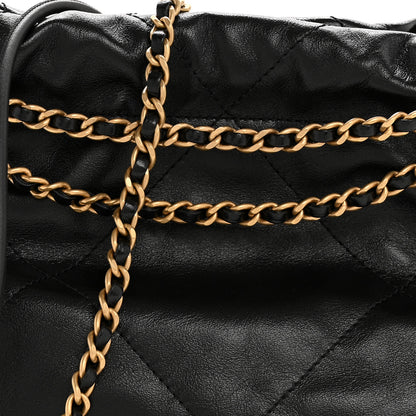 Chanel Shiny Calfskin Quilted Mini Chanel 22 Black 8 of 10