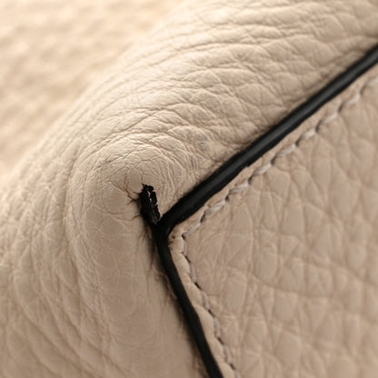Valentino Garavani Grained Calfskin Small Rockstud Flip Lock Tote Light Ivory Rubino 11 of 12