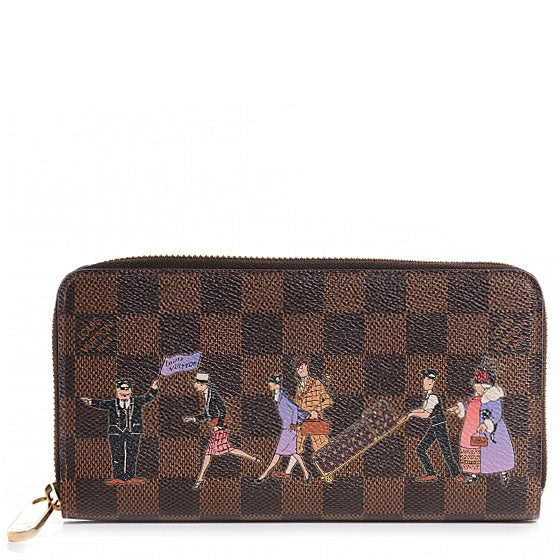 Damier Ebene Illustre Zippy Wallet Violet