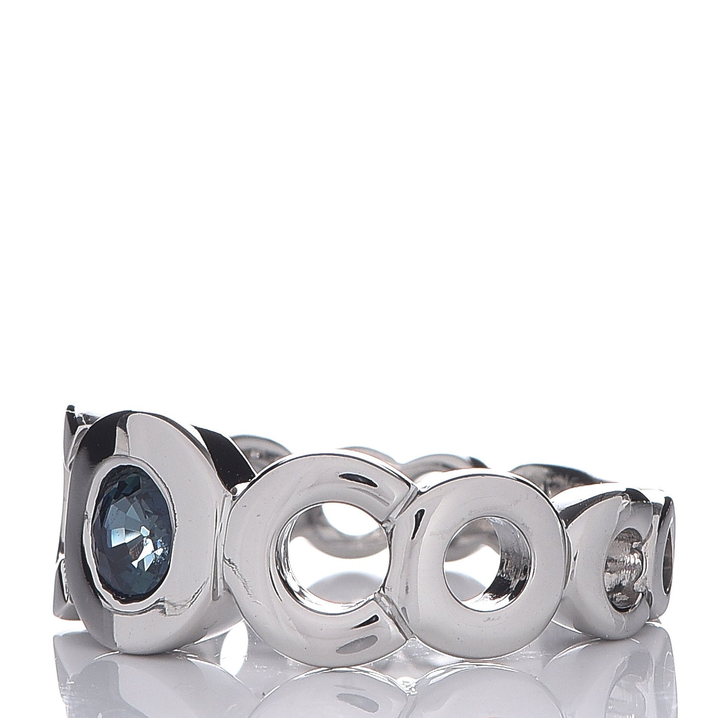 18K White Gold Blue Sapphire Coco Ring 49 4.75