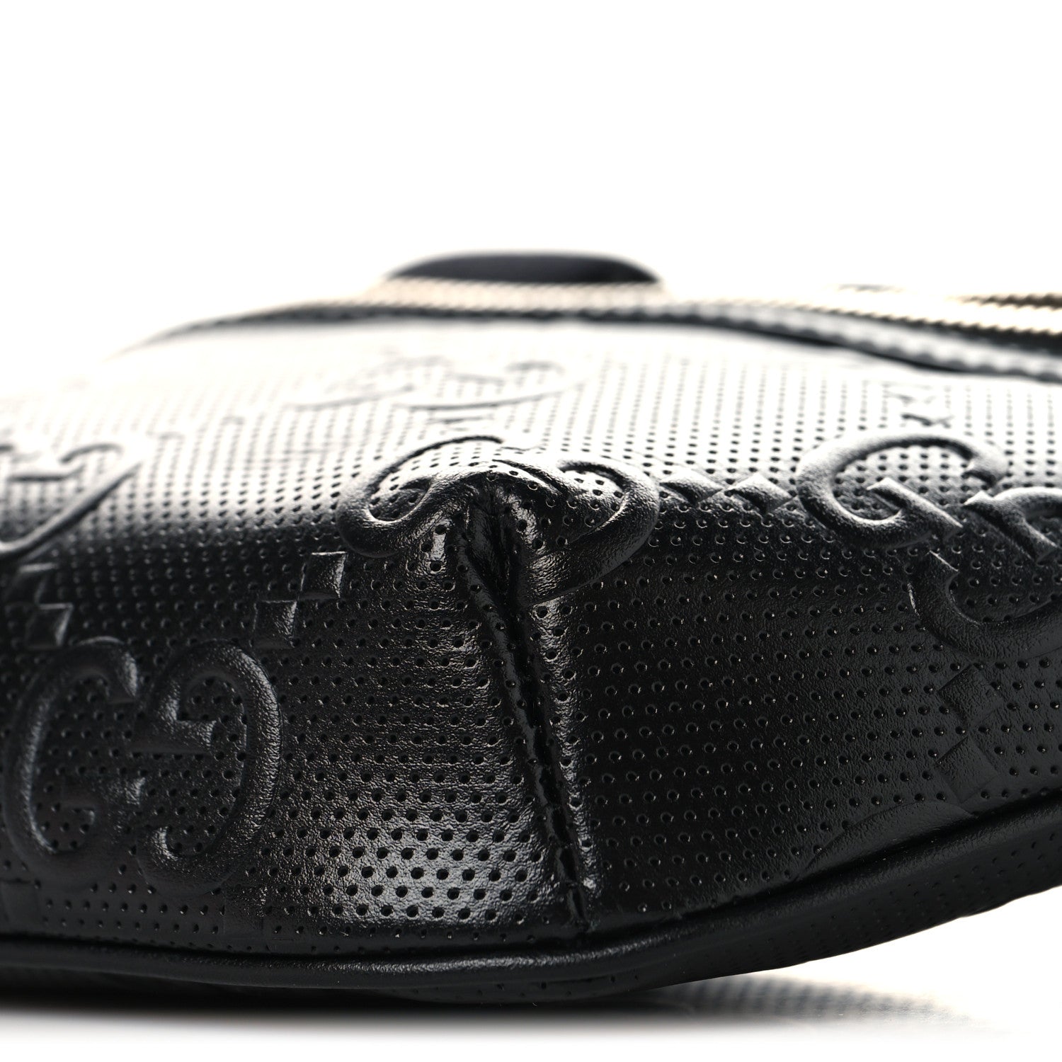 Gucci Calfskin GG Tennis Embossed Belt Bag Black 10 of 10