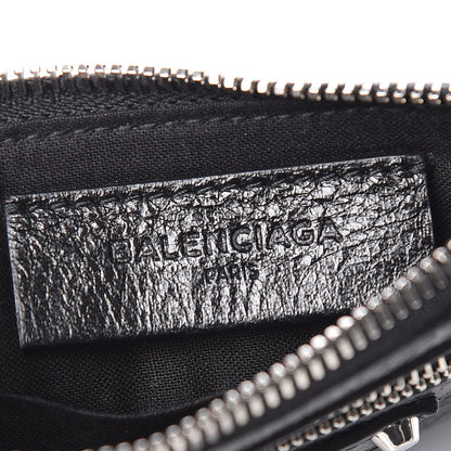 Balenciaga Agneau Arena Classic Silver Hardware Mini Pouch Black 6 of 7