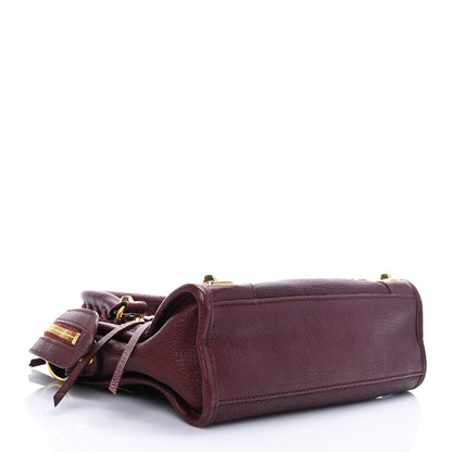 Balenciaga Chevre Gold Metallic Edge Hardware Mini City Bordeaux 3 of 6
