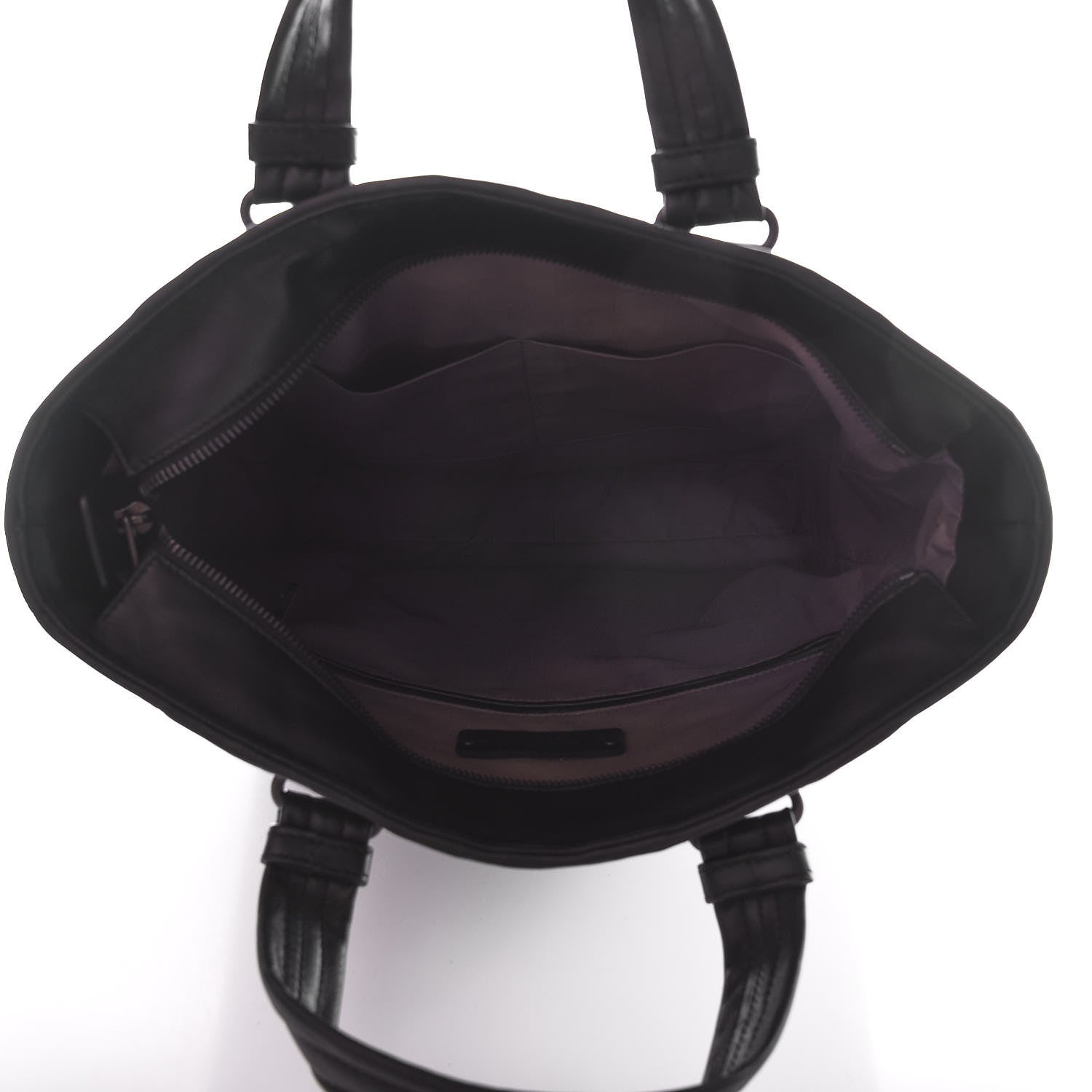 Bottega Veneta Nappa Tech Nylon Intrecciato Stripe Tote Black 7 of 10
