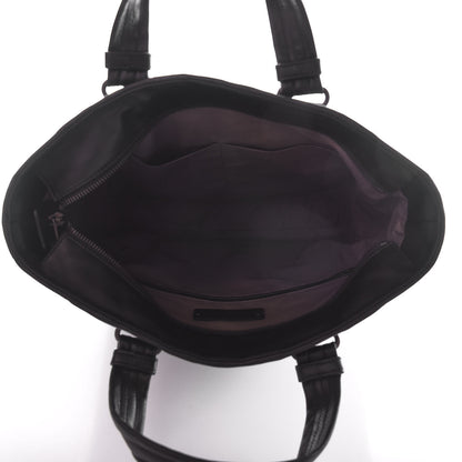 Bottega Veneta Nappa Tech Nylon Intrecciato Stripe Tote Black 7 of 10