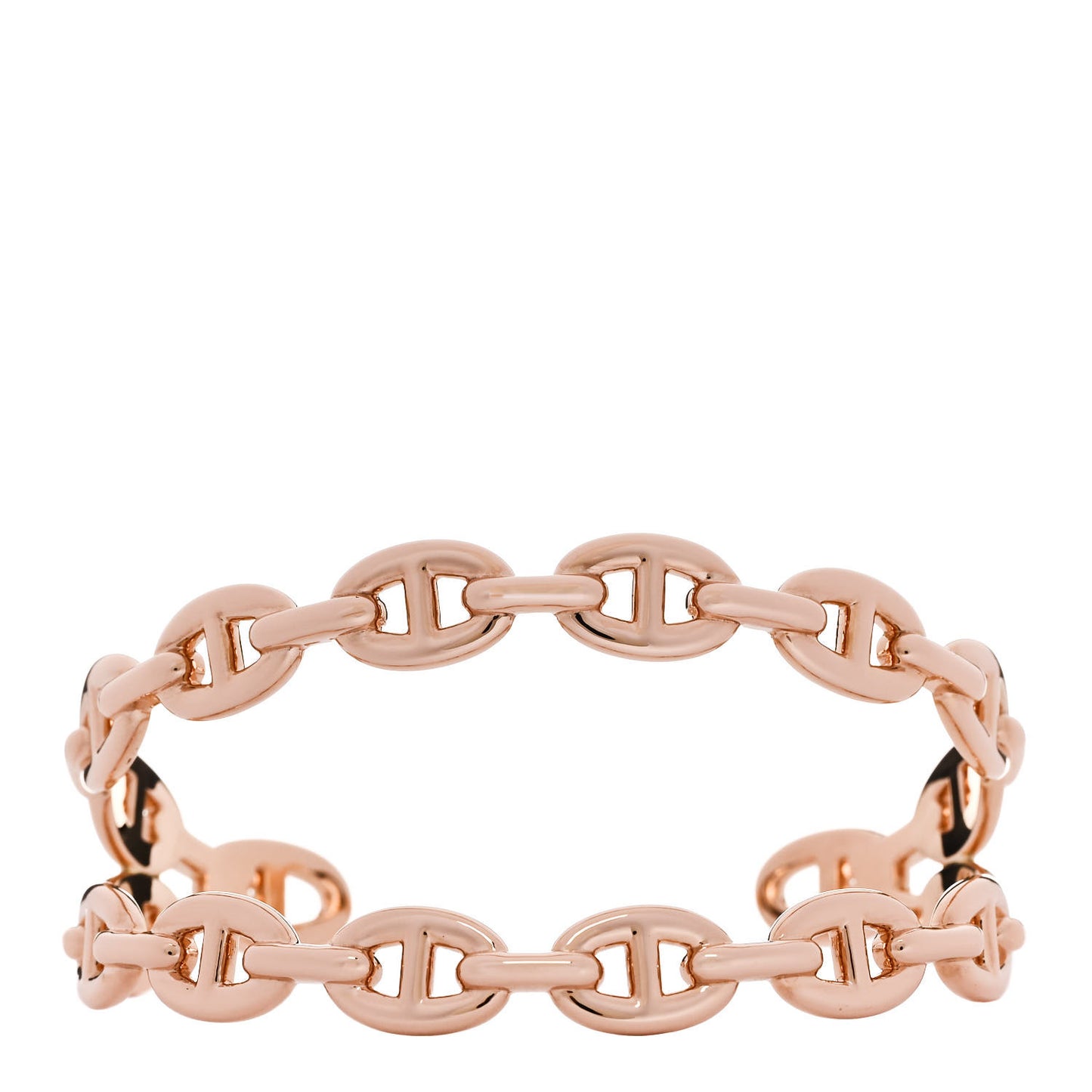 18K Rose Gold Chaine d'Ancre Enchainee Double Cuff Bracelet ST