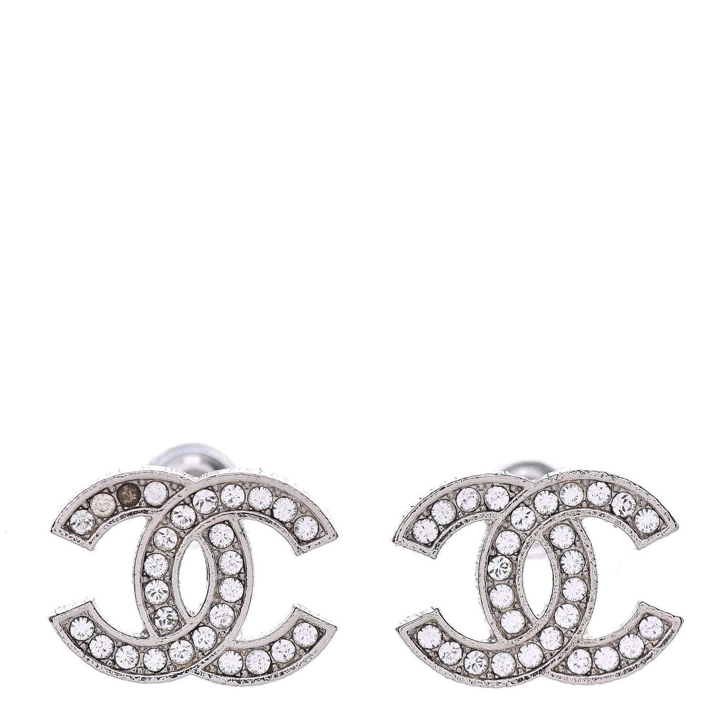 Crystal CC Earrings Silver