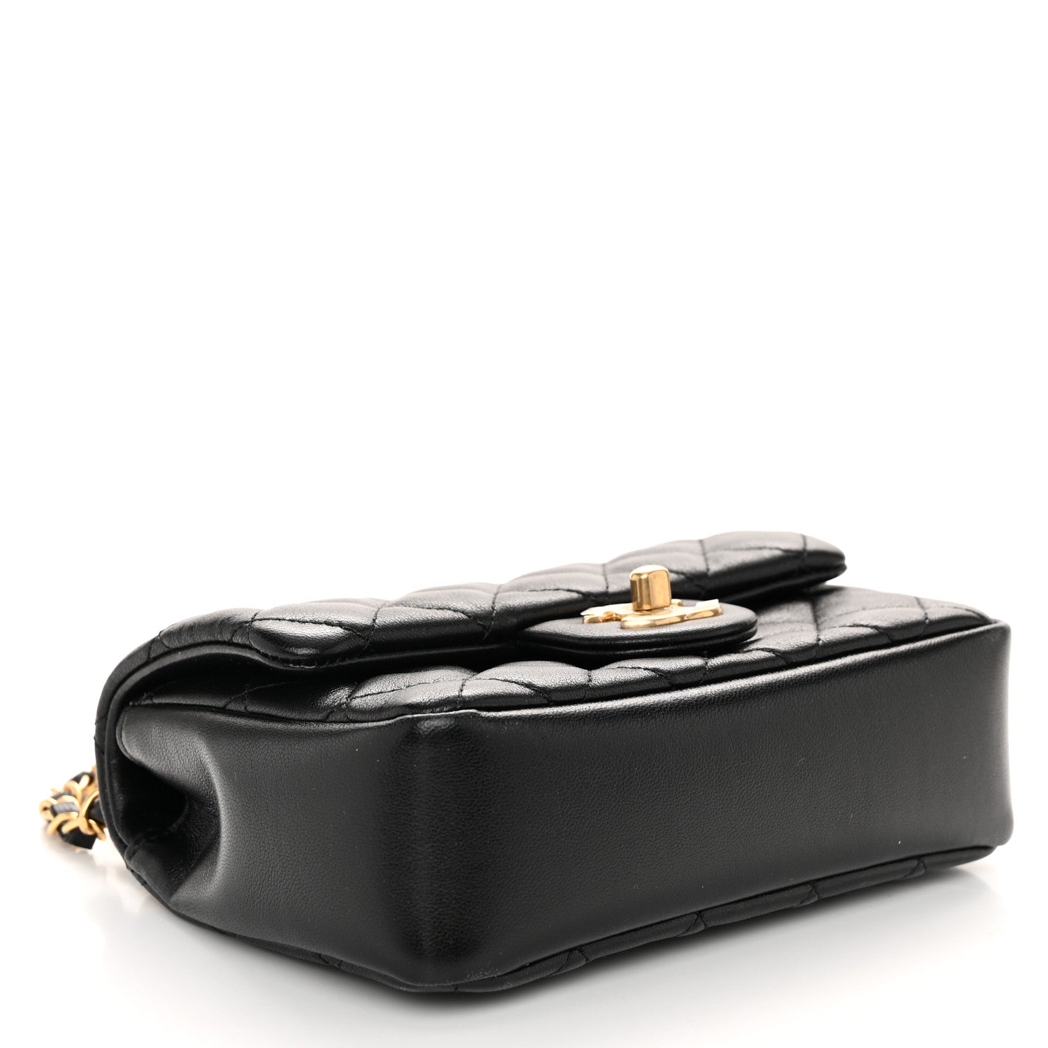Chanel Shiny Lambskin Quilted Pearl Twist Mini Square Flap Black 4 of 11