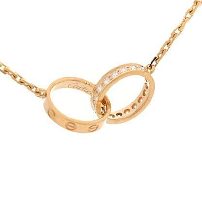 Cartier 18K Yellow Gold Diamond Interlocking LOVE Necklace 4 of 5
