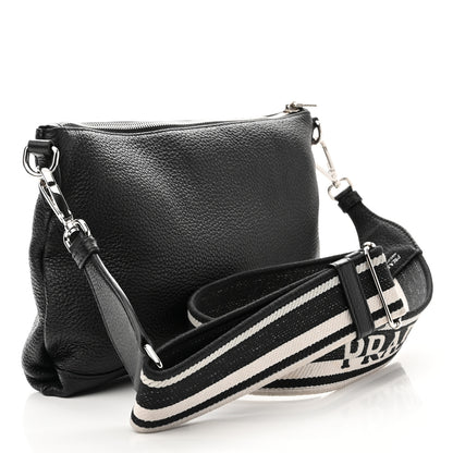 Prada Vitello Daino Crossbody Bag Black 2 of 10