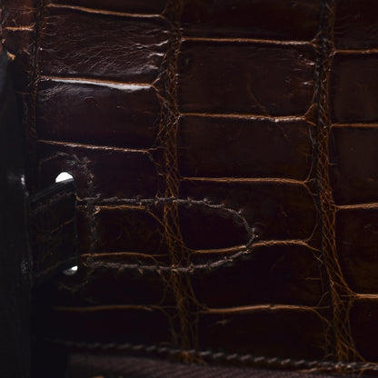 Hermes Shiny Niloticus Crocodile Kelly Sellier 32 Havane 21 of 30