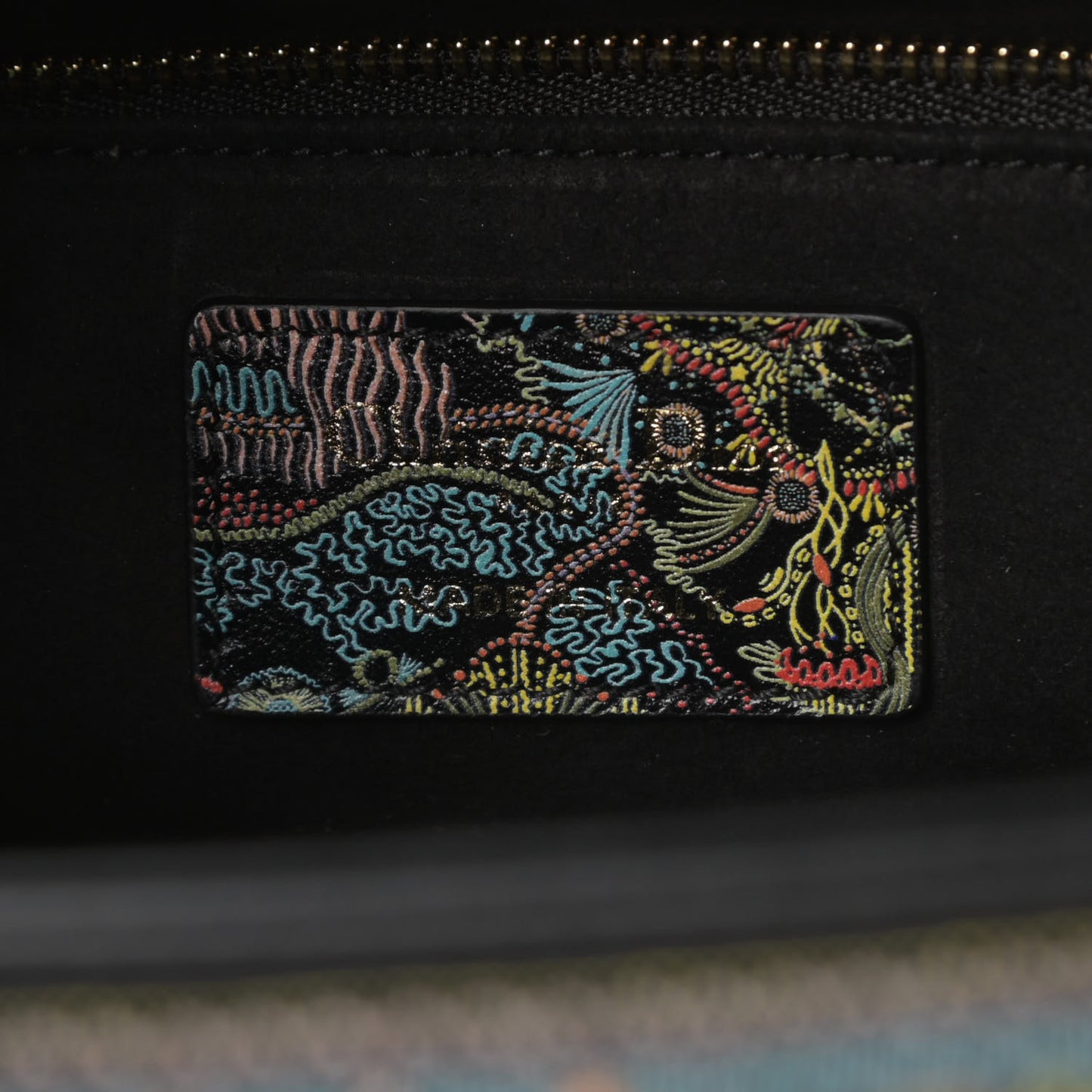 Smooth Calfskin Embroidered Medium Lady Dior Black Multicolor