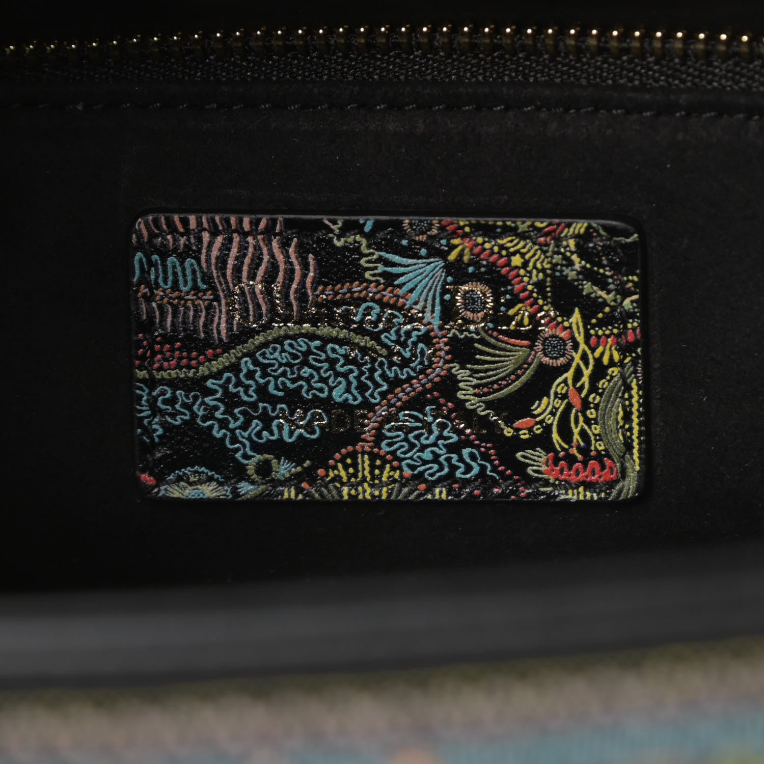 Christian Dior Smooth Calfskin Embroidered Medium Lady Dior Black Multicolor 7 of 11