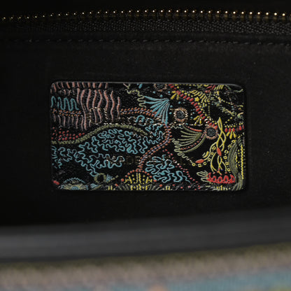 Christian Dior Smooth Calfskin Embroidered Medium Lady Dior Black Multicolor 7 of 11