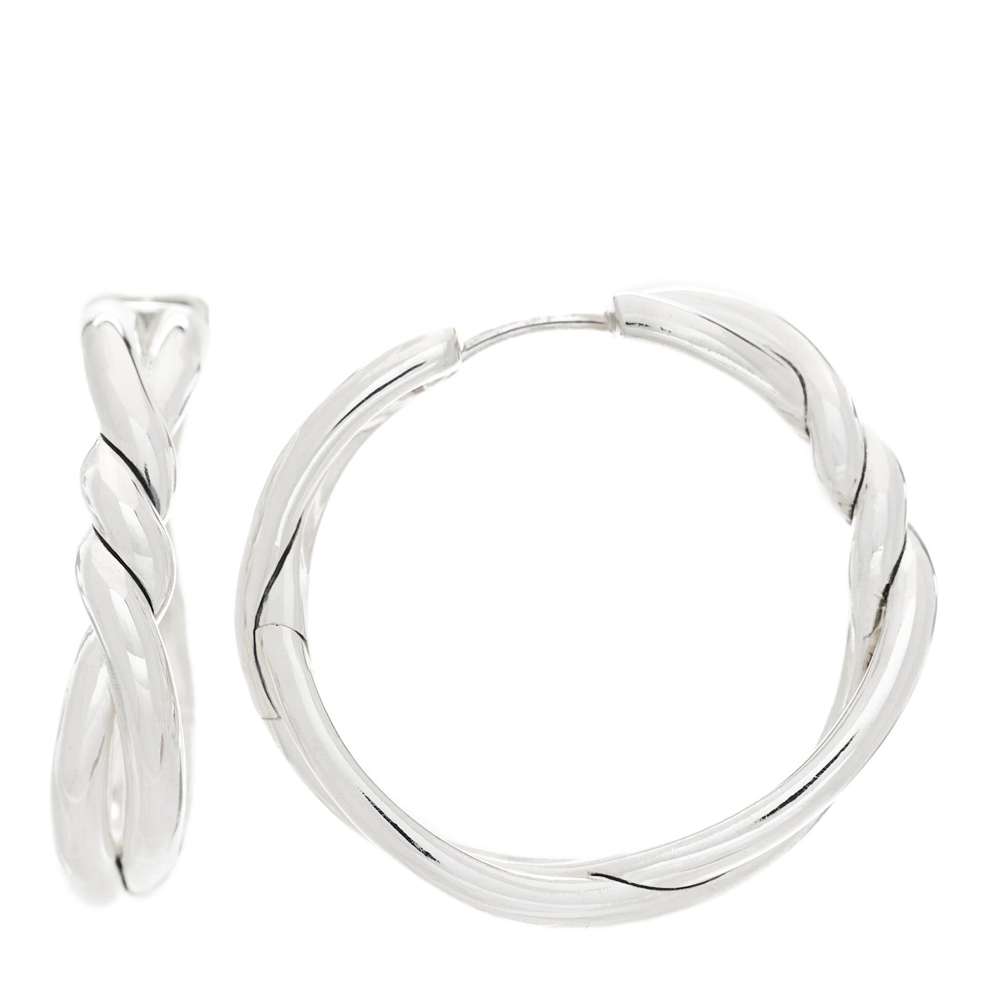 Sterling Silver 30mm Continuance Hoop Earrings