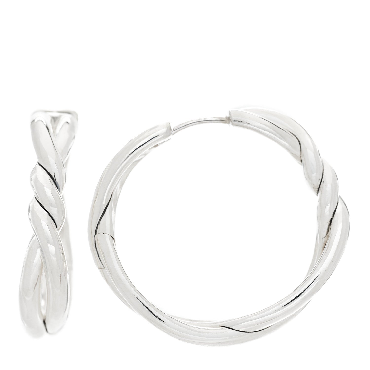 David Yurman Sterling Silver 30mm Continuance Hoop Earrings 1 of 6