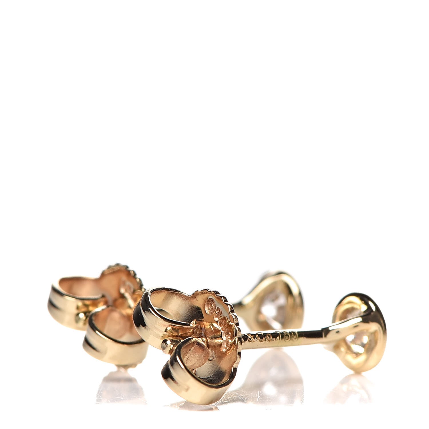 Tiffany 18K Yellow Gold Diamond .16ctw Elsa Peretti Diamonds By The Yard Earrings 3 of 4