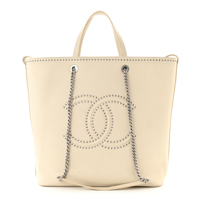 Chanel Calfskin Large Coco Eyelets Shopping Tote White 1 of 13