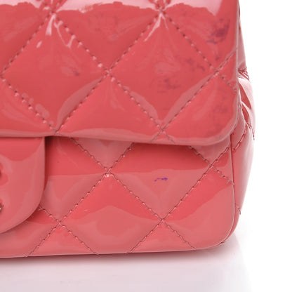 Chanel Patent Calfskin Quilted Extra Mini Rectangular Flap Pink 9 of 11