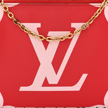 Louis Vuitton Monogram Giant Double Zip Pochette Rouge 9 of 14