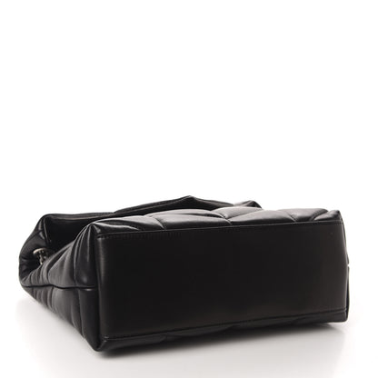 Saint Laurent Lambskin Quilted Small Loulou Puffer Monogram Chain Satchel Black 4 of 11