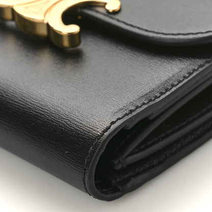 Celine Shiny Calfskin Small Triomphe Wallet Black 8 of 8