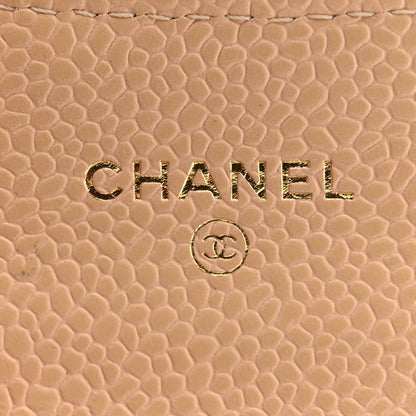 Chanel Caviar Quilted Flap Card Holder Wallet Beige 6 of 8