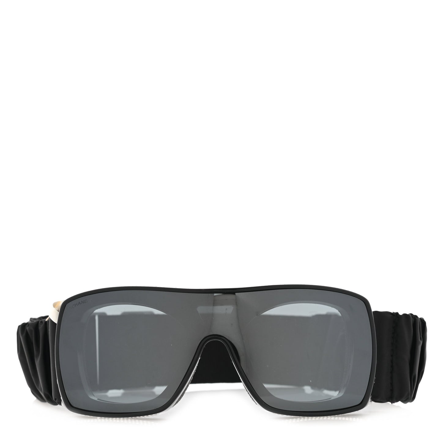 Crystal Acetate Technical Satin Shield Sunglasses Black
