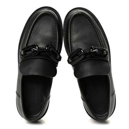 Louis Vuitton Calfskin Oversized Chain Academy Loafers 40 Black 2 of 9