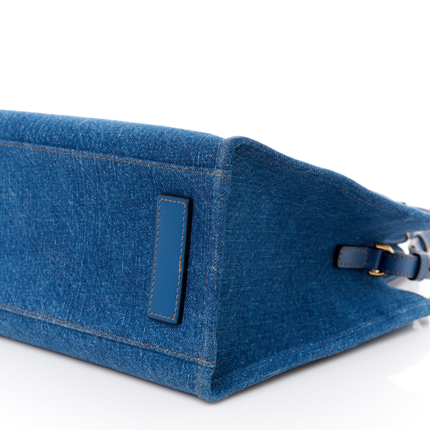 Versace Denim Calfskin La Medusa Small Tote Bag Blue 10 of 10