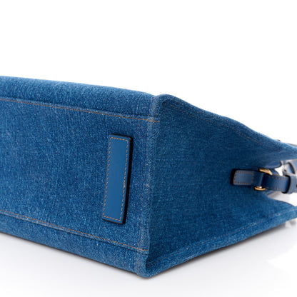Versace Denim Calfskin La Medusa Small Tote Bag Blue 10 of 10