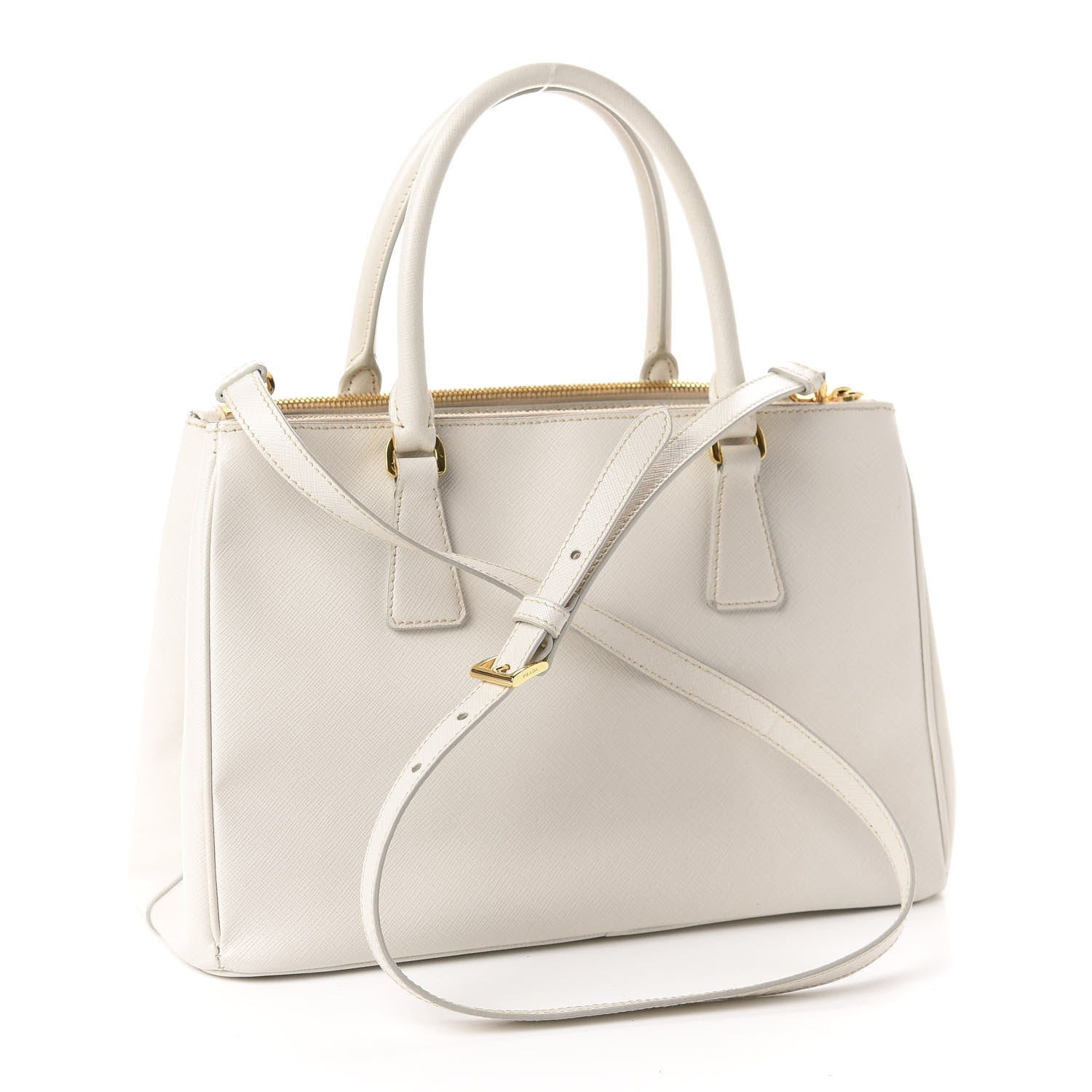 Prada Saffiano Small Galleria Double Zip Tote Talco 3 of 13