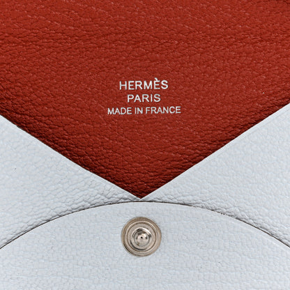 Hermes Chevre Mysore Verso Calvi Card Case Bleu Brume Brique 6 of 9
