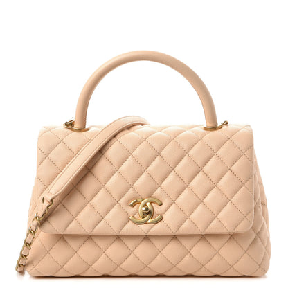 Chanel Caviar Quilted Small Coco Handle Flap Light Beige 1 of 8