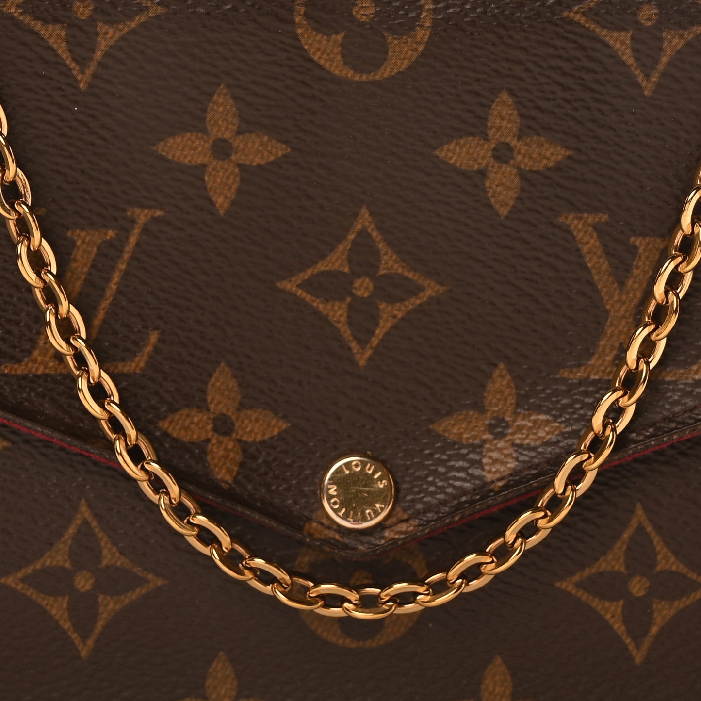 Monogram Pochette Felicie Chain Wallet Fuchsia