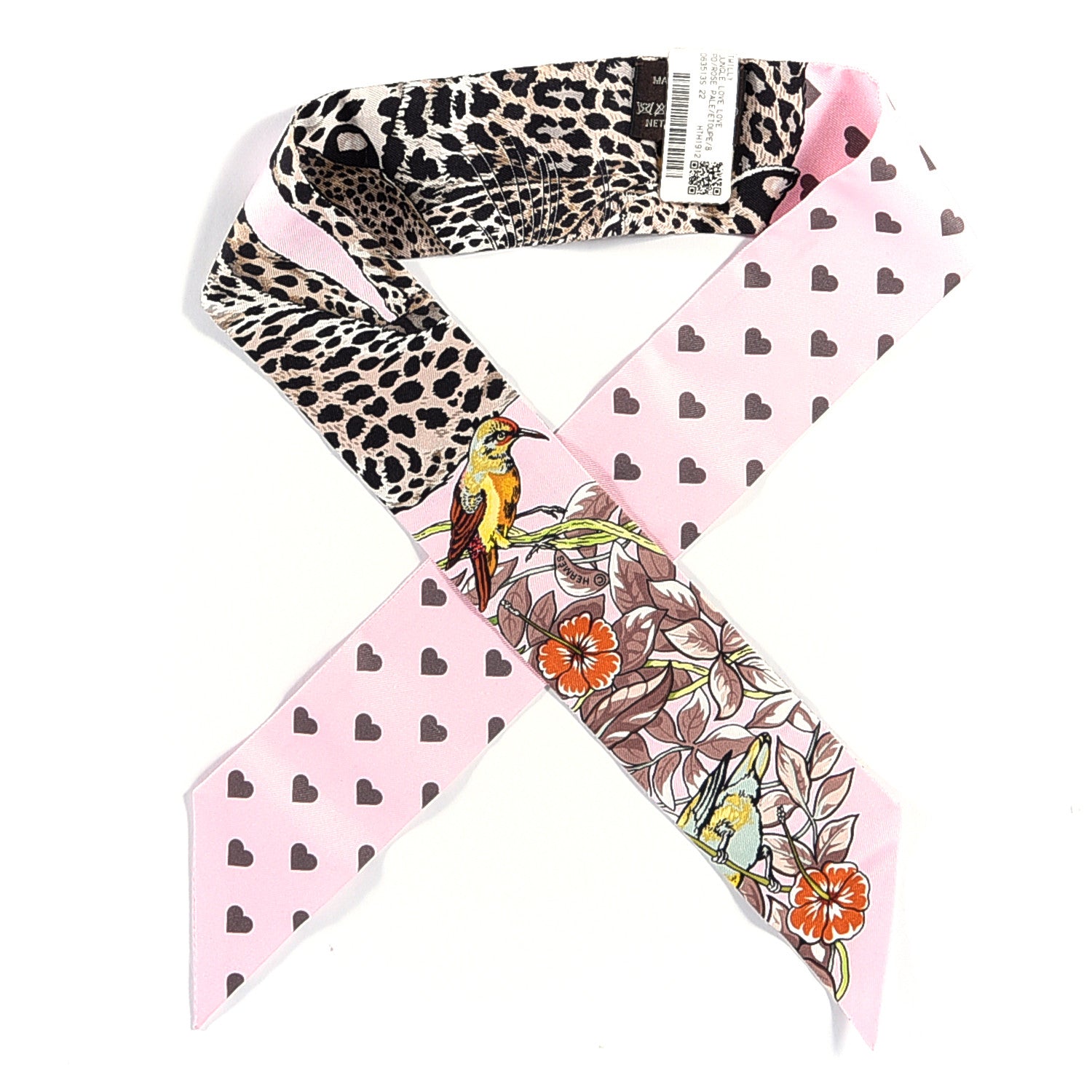 Hermes Silk Jungle Love Love Twilly Rose Pale Etoupe 2 of 7