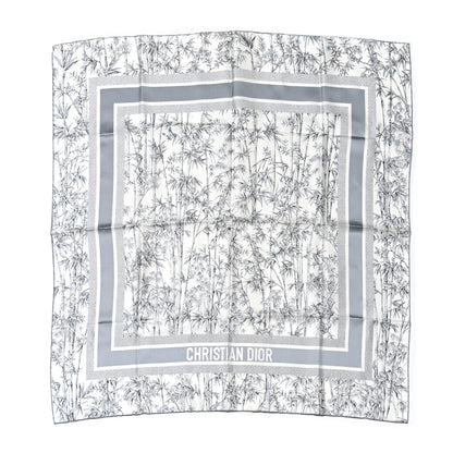 Christian Dior Silk Toile de Jouy Natura Square Scarf 90 White Light Gray 1 of 3