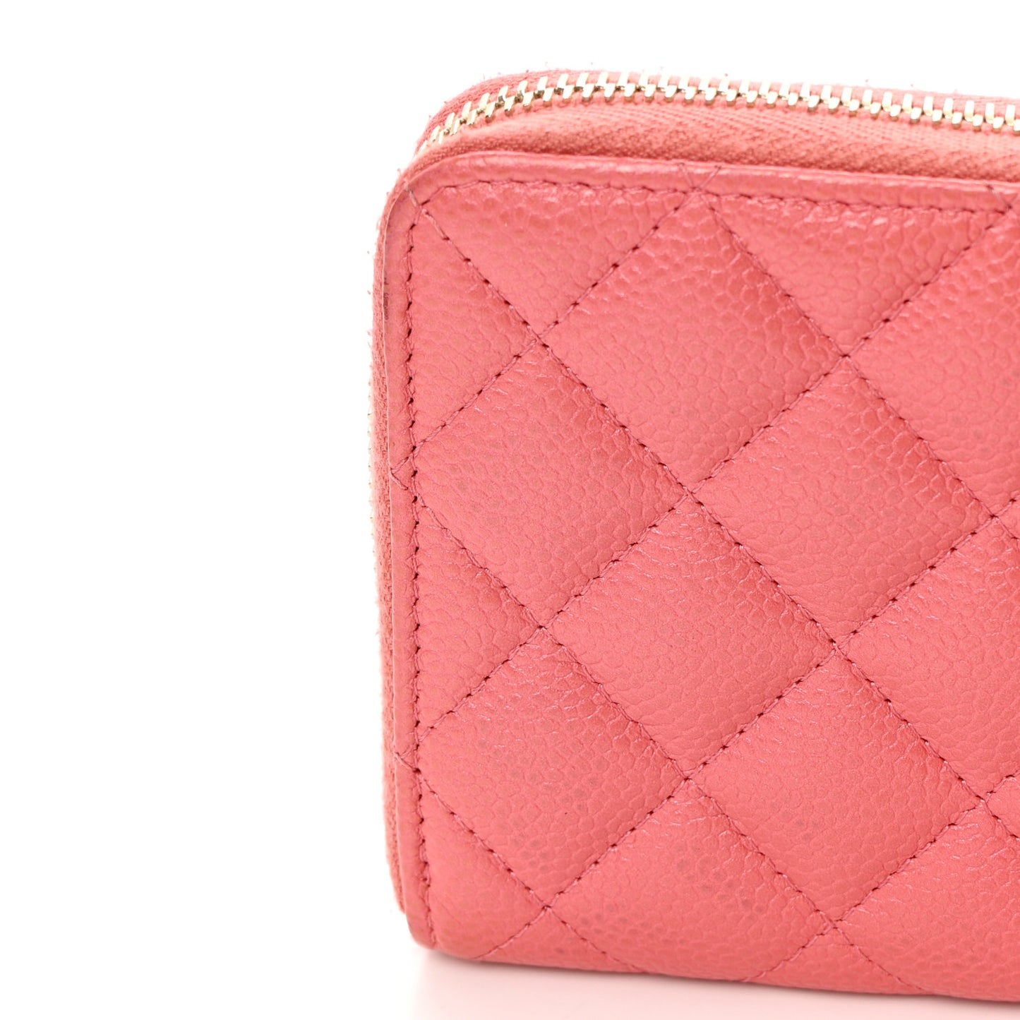 Caviar Quilted Large Gusset Zip Around Wallet Pink
