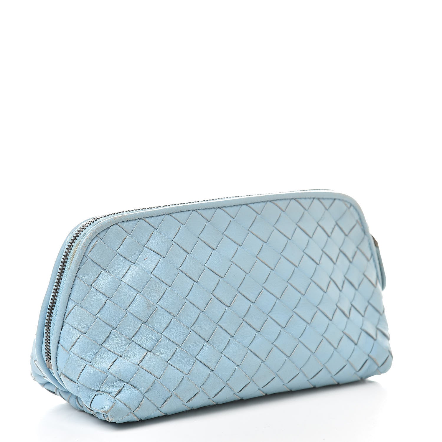 Bottega Veneta Nappa Intrecciato Cosmetic Case Light Blue 3 of 16