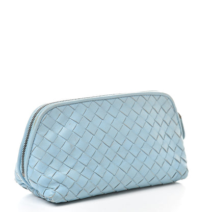 Bottega Veneta Nappa Intrecciato Cosmetic Case Light Blue 3 of 16