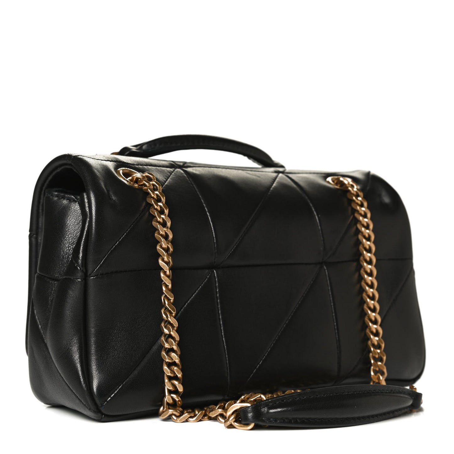 Lambskin Patchwork Monogram Small Jamie Black