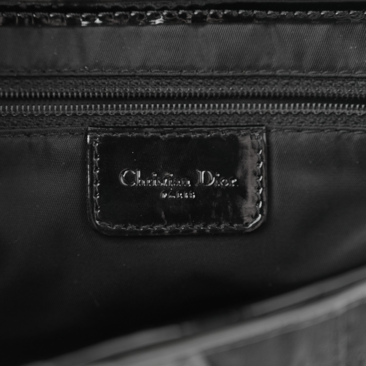 Christian Dior Monogram Patent Saddle Bag Black 6 of 11