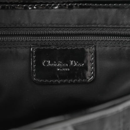 Christian Dior Monogram Patent Saddle Bag Black 6 of 11