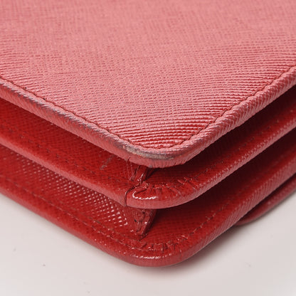 Prada Saffiano Metal Flap Wallet With Strap Fuoco 8 of 20