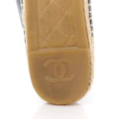 Chanel Lambskin CC Espadrilles 38 Navy Black 8 of 9