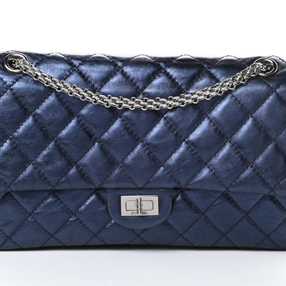 Chanel Metallic Aged Calfskin Quilted 2.55 Reissue 226 Flap Blue 8 of 14
