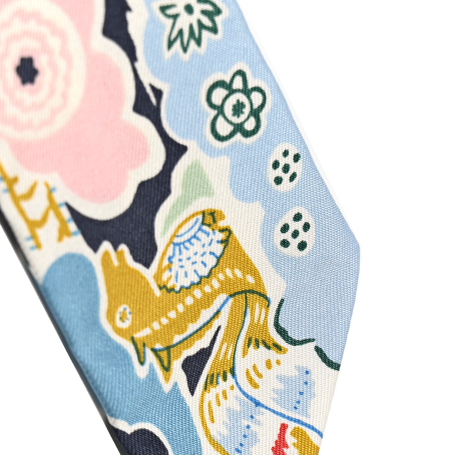 Silk Bingata Twilly Bleu Ciel Vert Rose