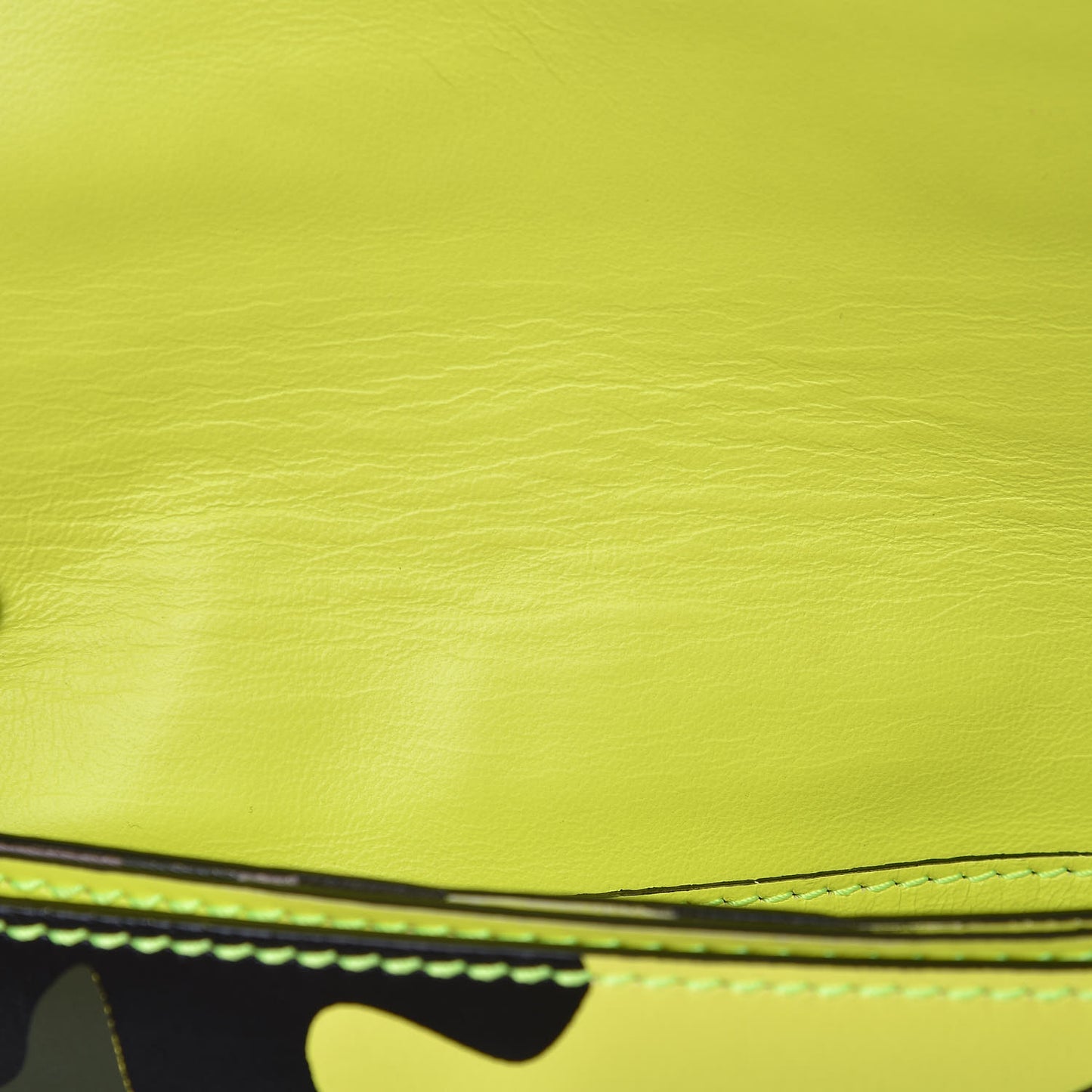 Nappa Canvas Camouflage Rockstud Wristlet Clutch Yellow Fluo Green