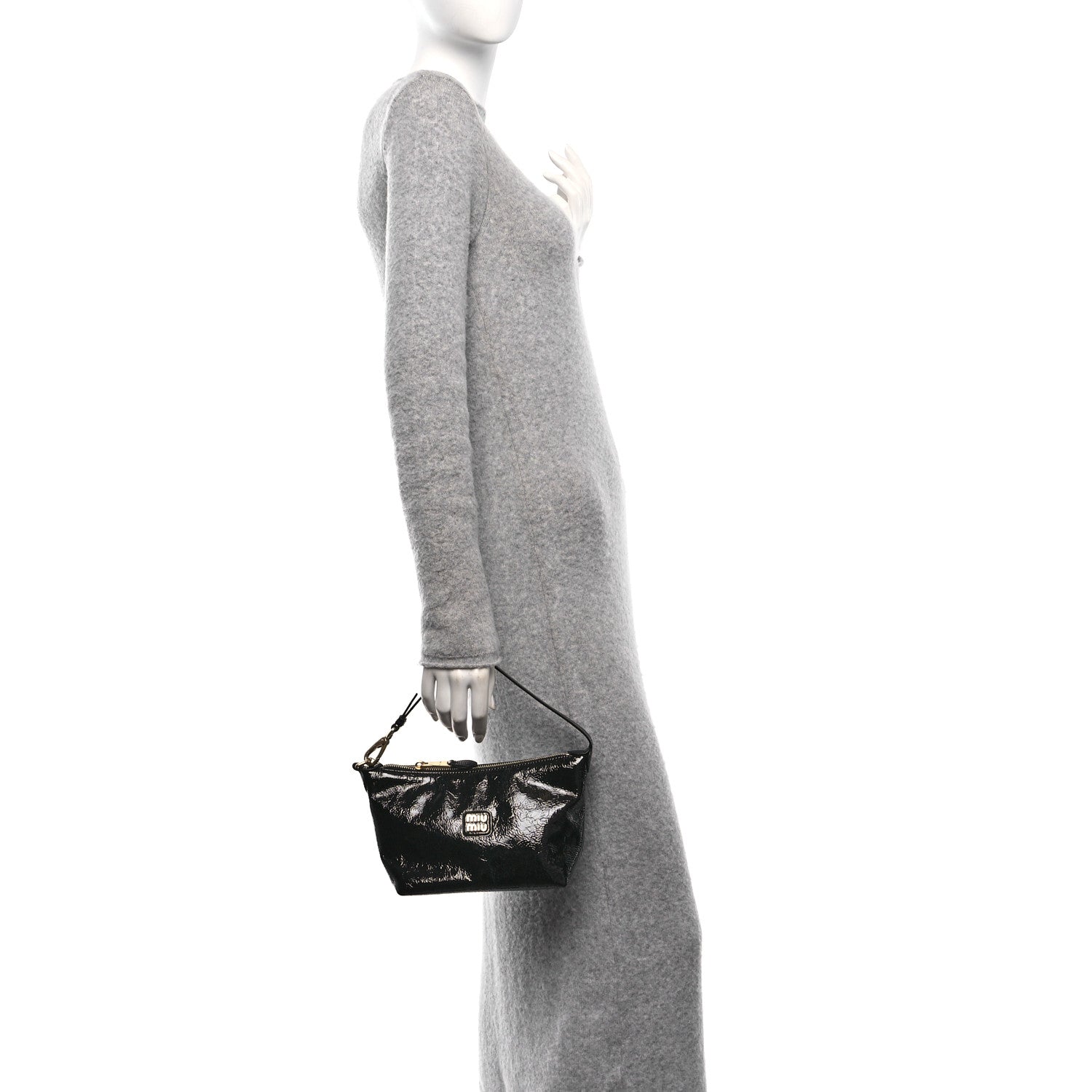 Miu Miu Naplak Patent Mini Spirit Cire Bag Black 2 of 9