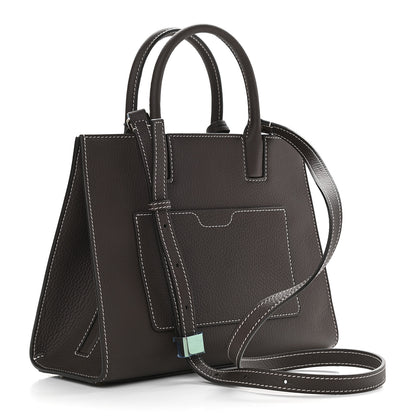 Burberry Calfskin Mini Frances Tote Dark Clay Brown 2 of 9